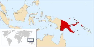파푸아 뉴기니에 위치하는 세계 지도